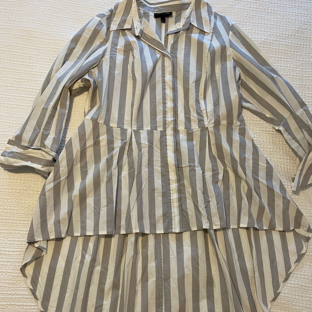 Lane Bryant extreme peplum button down